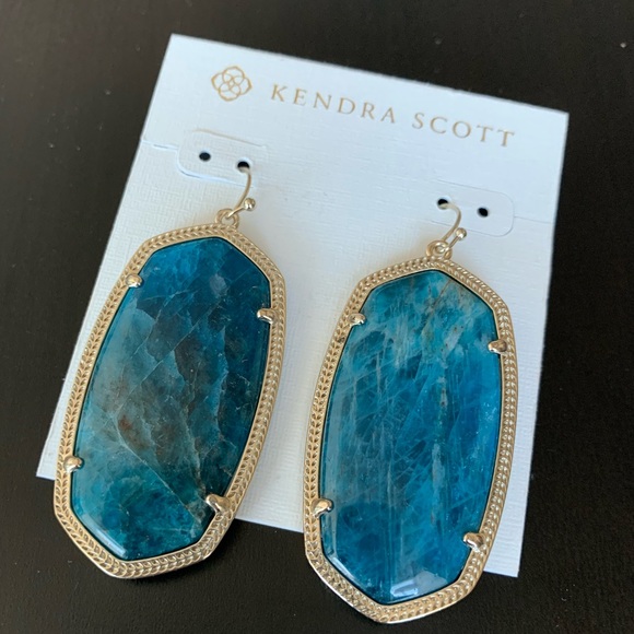 Kendra Scott Jewelry - Kendra Scott Danielle Gold Earrings Aqua Apatite